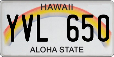 HI license plate YVL650