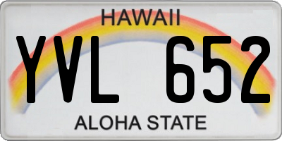 HI license plate YVL652