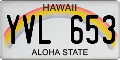 HI license plate YVL653