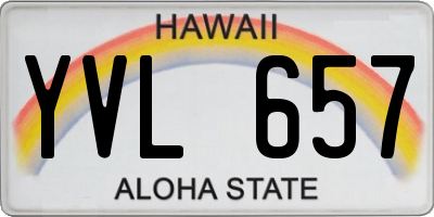HI license plate YVL657