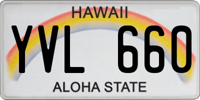 HI license plate YVL660