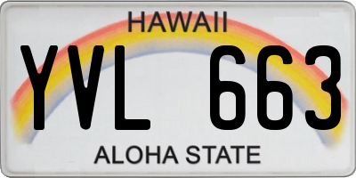 HI license plate YVL663