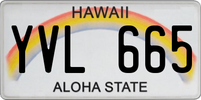 HI license plate YVL665
