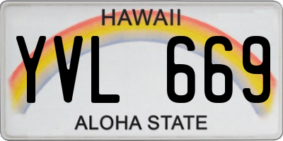 HI license plate YVL669