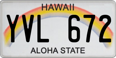 HI license plate YVL672
