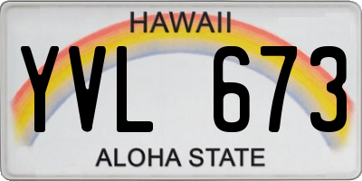HI license plate YVL673