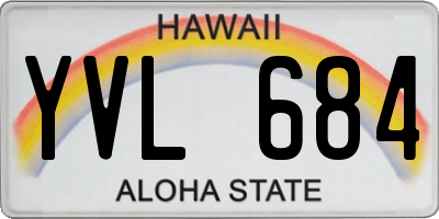 HI license plate YVL684