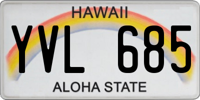 HI license plate YVL685