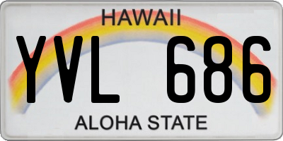 HI license plate YVL686