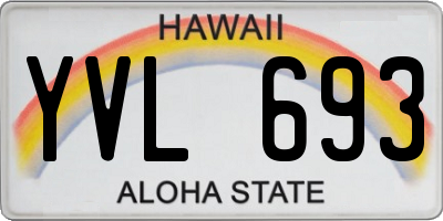 HI license plate YVL693