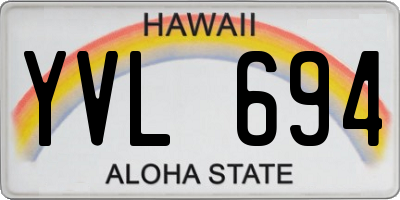 HI license plate YVL694