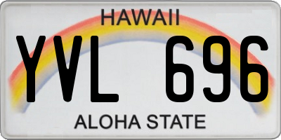 HI license plate YVL696