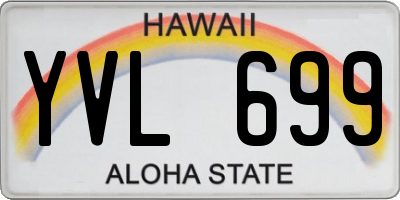 HI license plate YVL699
