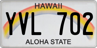 HI license plate YVL702