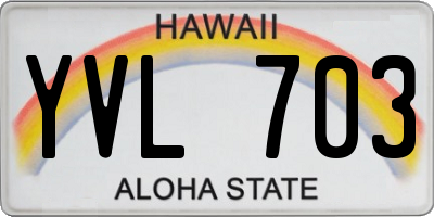 HI license plate YVL703
