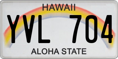 HI license plate YVL704