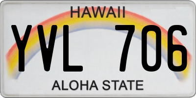 HI license plate YVL706