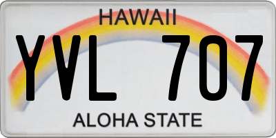 HI license plate YVL707