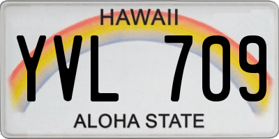HI license plate YVL709