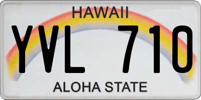 HI license plate YVL710