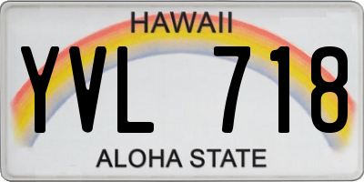 HI license plate YVL718