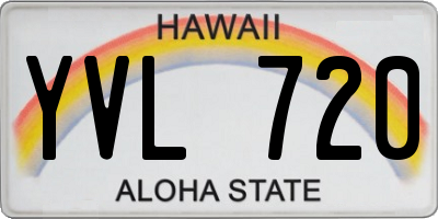 HI license plate YVL720