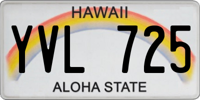 HI license plate YVL725