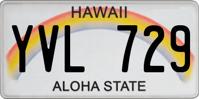 HI license plate YVL729