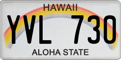 HI license plate YVL730