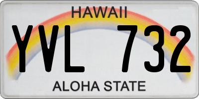 HI license plate YVL732