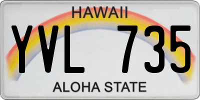HI license plate YVL735