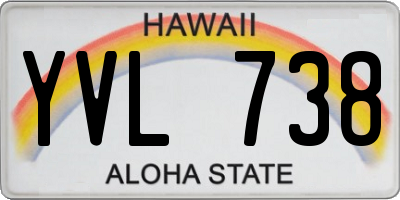 HI license plate YVL738