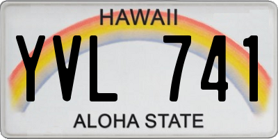 HI license plate YVL741