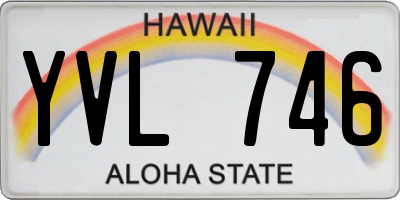 HI license plate YVL746