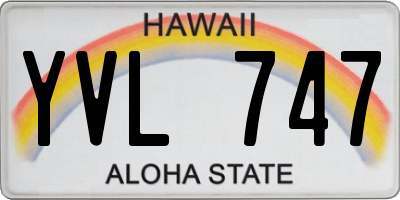 HI license plate YVL747