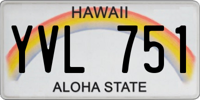 HI license plate YVL751