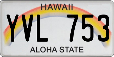 HI license plate YVL753