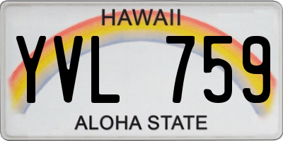 HI license plate YVL759