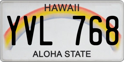 HI license plate YVL768