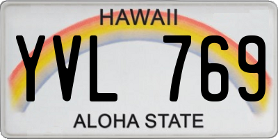 HI license plate YVL769