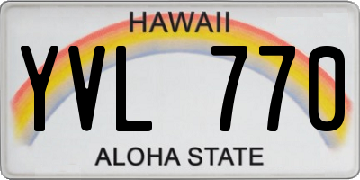 HI license plate YVL770