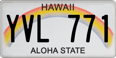 HI license plate YVL771