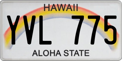 HI license plate YVL775