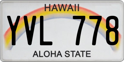 HI license plate YVL778