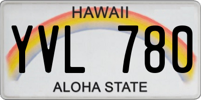HI license plate YVL780