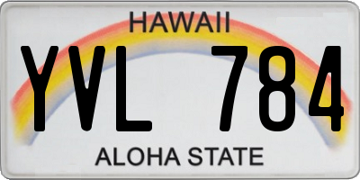 HI license plate YVL784