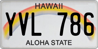 HI license plate YVL786