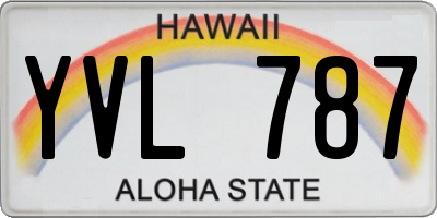 HI license plate YVL787