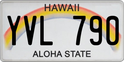 HI license plate YVL790