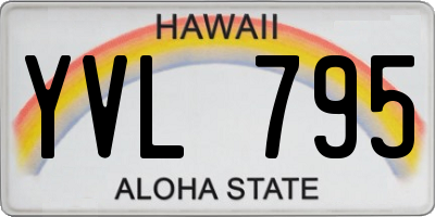 HI license plate YVL795